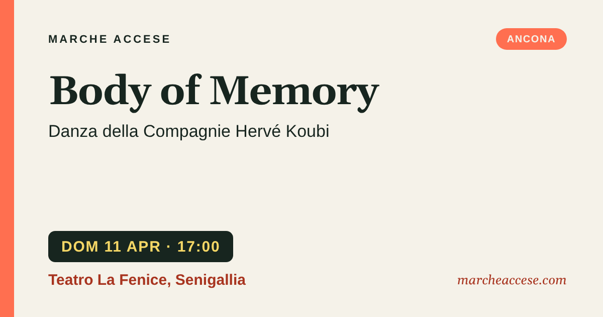 Body of Memory | danza della Compagnie Hervé Koubi, domenica 11 aprile 2027, Teatro La Fenice, Senigallia