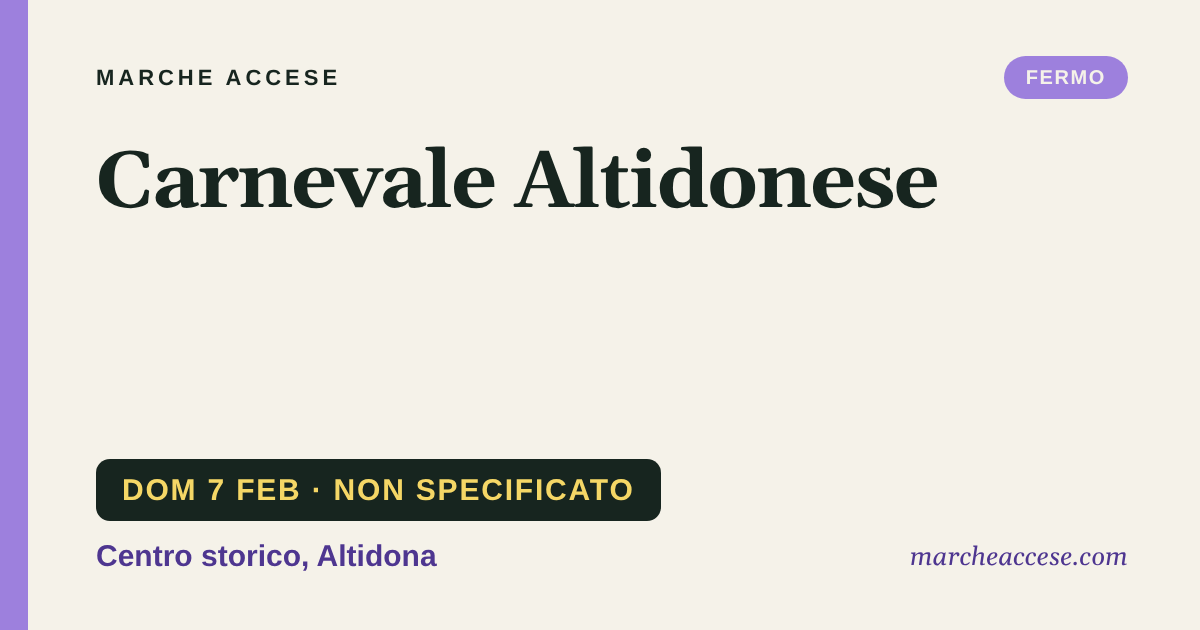 Carnevale Altidonese, domenica 7 febbraio 2027, Centro storico, Altidona