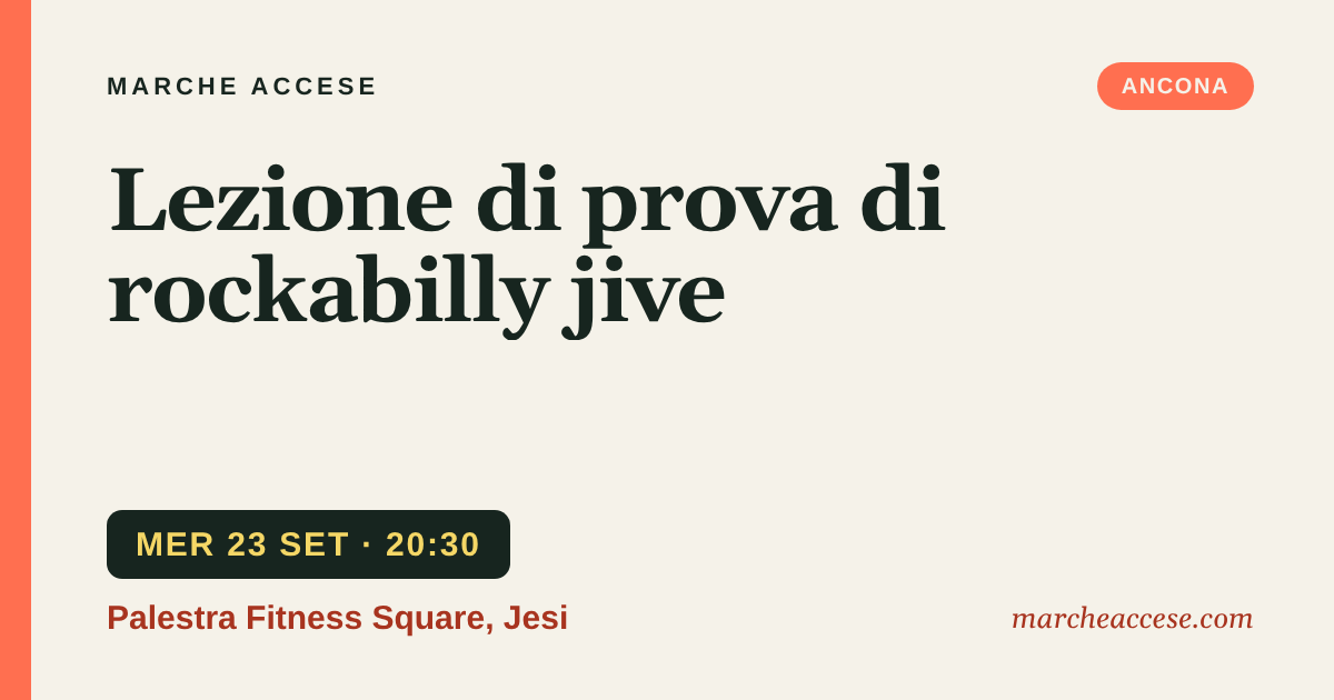 Lezione di prova di rockabilly jive, mercoledì 23 settembre 2026, Palestra Fitness Square, Jesi