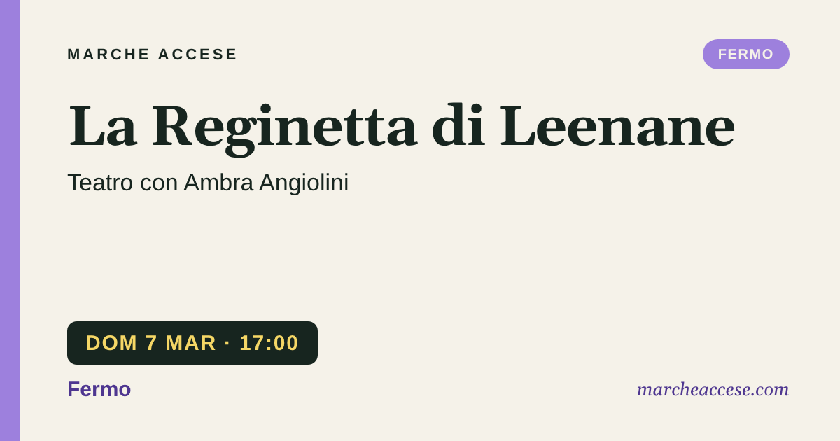 La Reginetta di Leenane | teatro con Ambra Angiolini, domenica 7 marzo 2027, Fermo