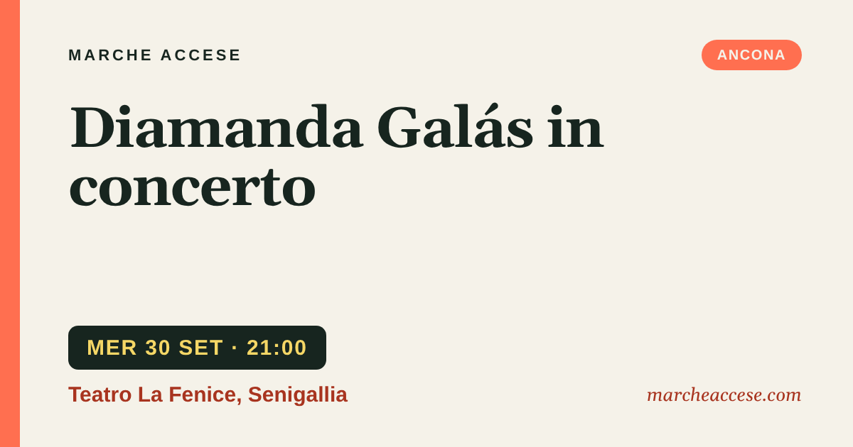 Diamanda Galás in concerto, mercoledì 30 settembre 2026, Teatro La Fenice, Senigallia