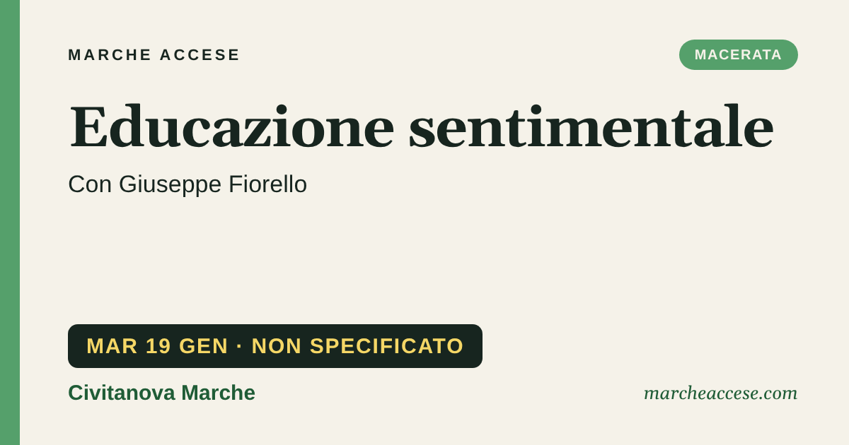 Educazione sentimentale | con Giuseppe Fiorello, martedì 19 gennaio 2027, Civitanova Marche