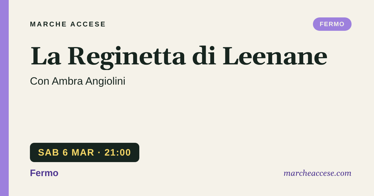 La Reginetta di Leenane | con Ambra Angiolini, sabato 6 marzo 2027, Fermo