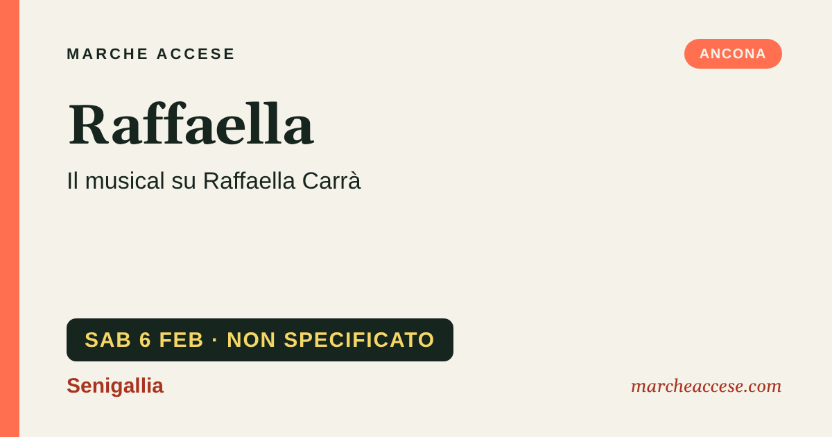 Raffaella | il musical su Raffaella Carrà, sabato 6 febbraio 2027, Senigallia