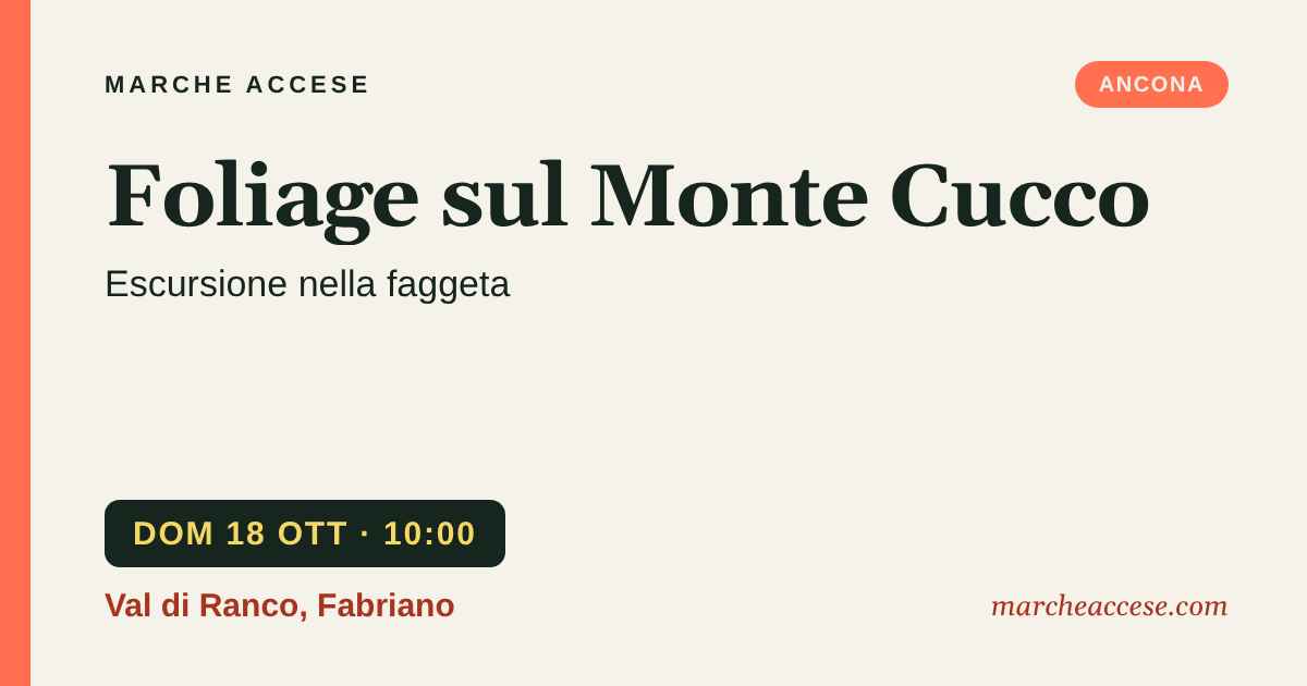 Foliage sul Monte Cucco | escursione nella faggeta, domenica 18 ottobre 2026, Val di Ranco, Fabriano