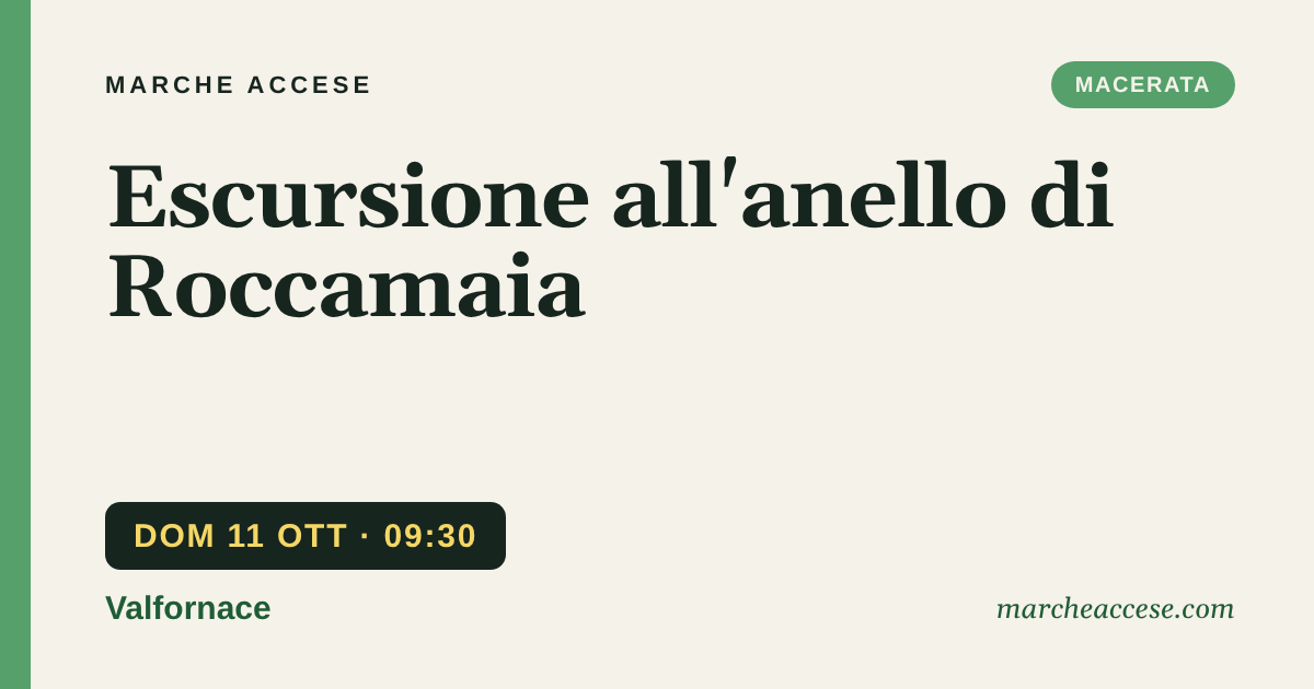 Escursione all'anello di Roccamaia, domenica 11 ottobre 2026, Valfornace