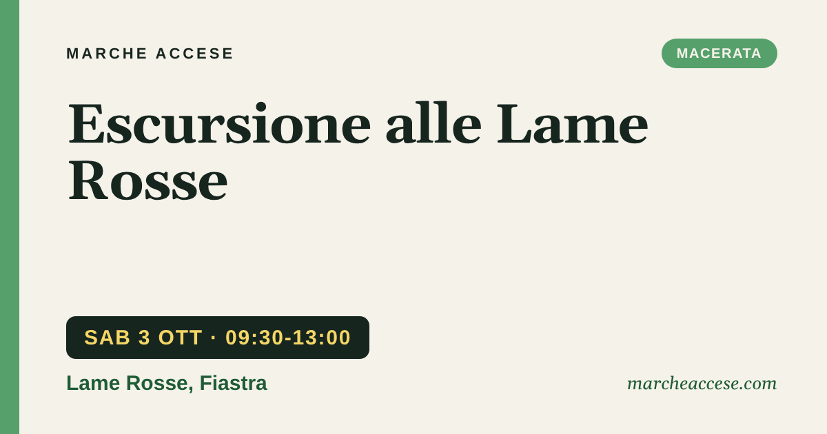 Escursione alle Lame Rosse, sabato 3 ottobre 2026, Lame Rosse, Fiastra