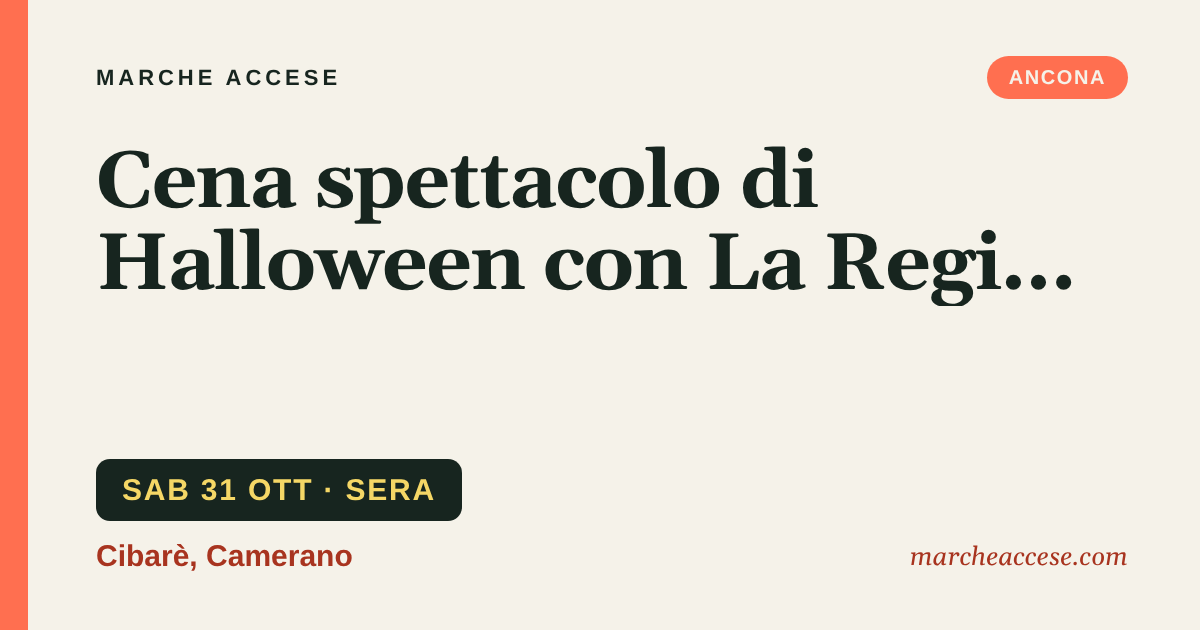 Cena spettacolo di Halloween con La Regina Trash Music, sabato 31 ottobre 2026, Cibarè, Camerano