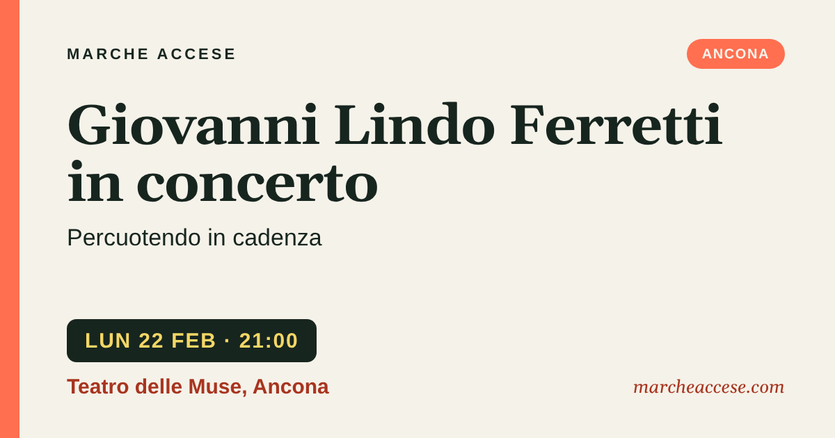 Giovanni Lindo Ferretti in concerto | Percuotendo in cadenza, lunedì 22 febbraio 2027, Teatro delle Muse, Ancona